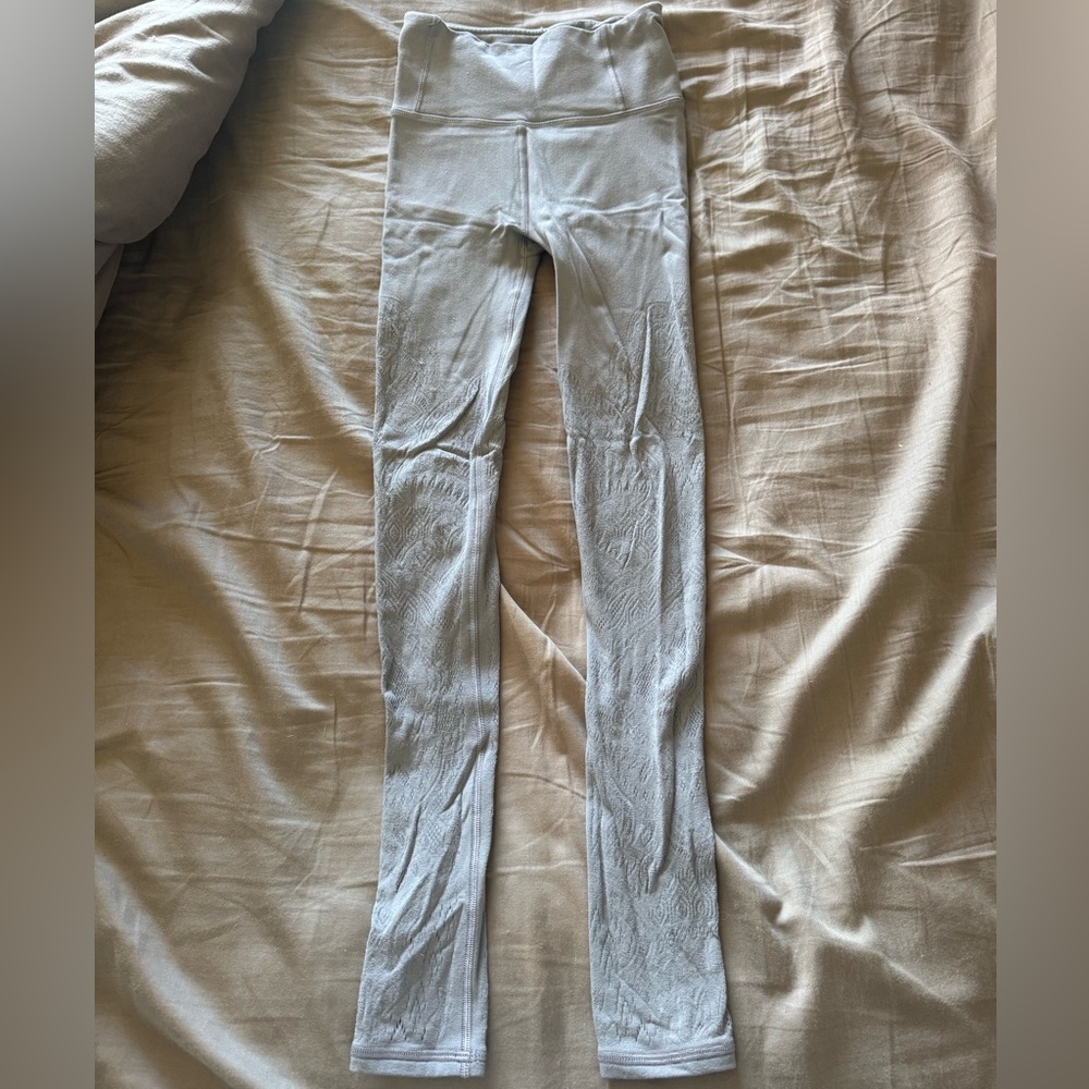 lululemon athletica Grey Flower cutout Leggings